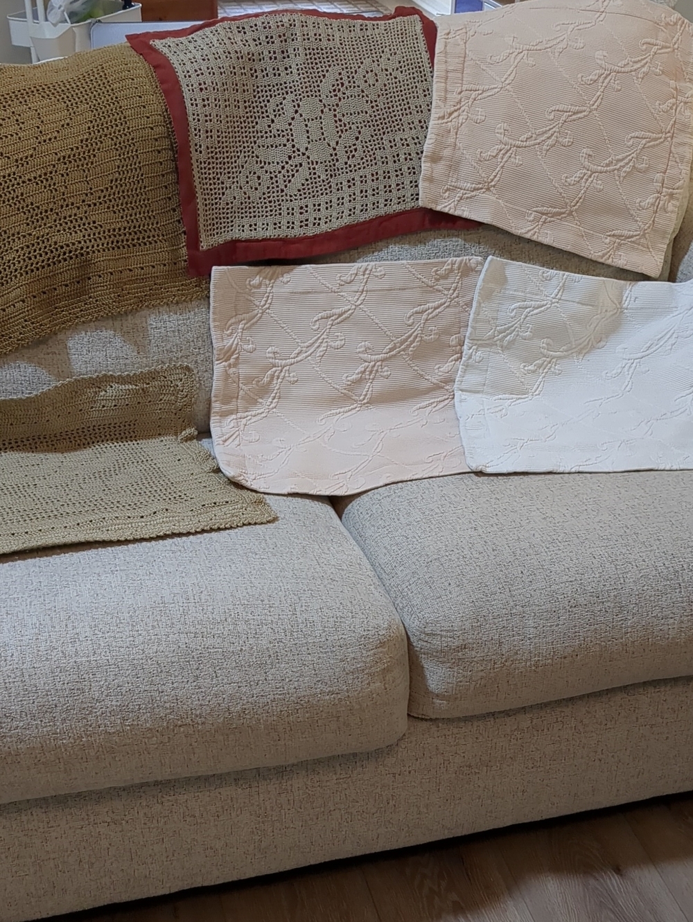 Set of Six Vintage Throw Pillow Covers